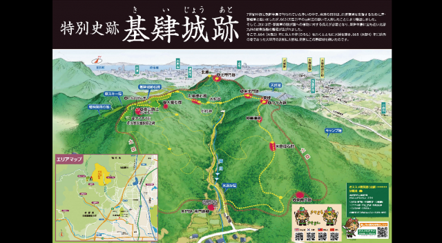 写真：基肄城跡のマップ