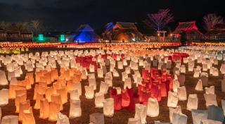 吉野ヶ里歴史公園 ライトアップイベント吉野ヶ里 光の響の様子