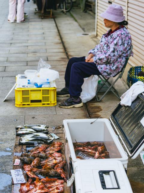 写真：呼子の朝市通り