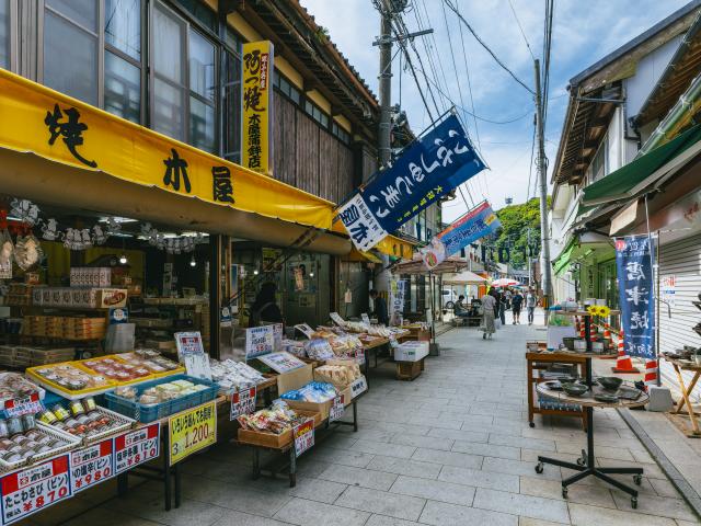 写真：呼子の朝市通り