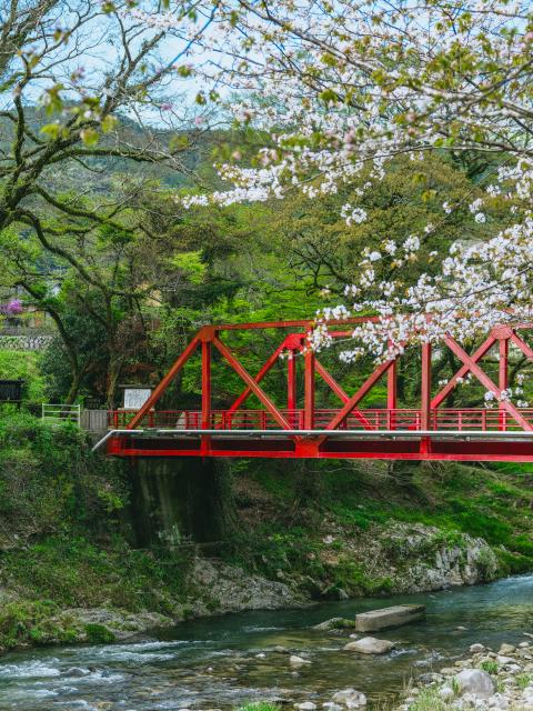 写真：古湯・熊の川の町並み