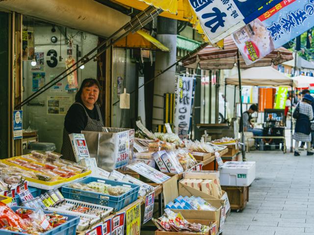 写真：呼子の朝市通り