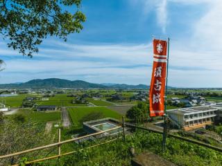 写真：須古城跡の高台から白石町を望む風景